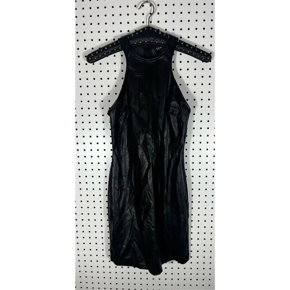 Ten By Babaton faux leather tank top size xs